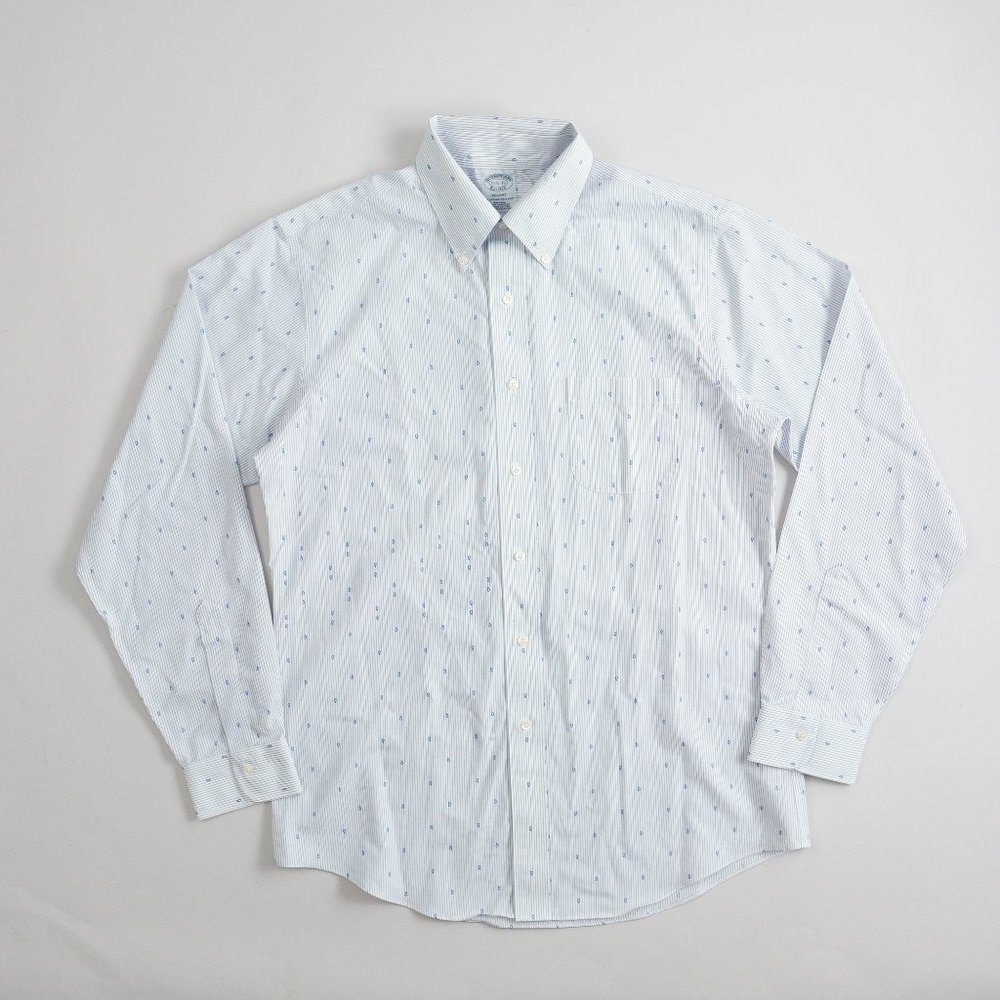Brooks Brothers Striped Paisley Button Down Long Sleeve Shirt Mens Size 15.5x33